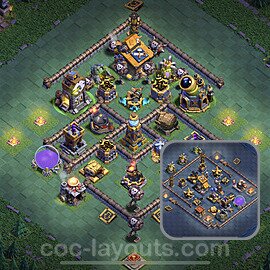 Best Builder Hall Level 10 Anti 3 Stars Base with Link - Copy Design 2023 - BH10 - #16