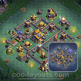 Best Builder Hall Level 10 Anti 3 Stars Base with Link - Copy Design 2024 - BH10 - #21
