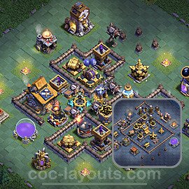 Best Builder Hall Level 10 Anti 3 Stars Base with Link - Copy Design 2024 - BH10 - #22