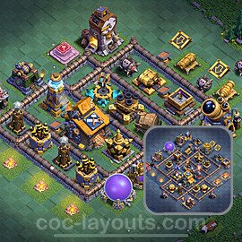 Best Builder Hall Level 10 Anti Everything Base with Link - Copy Design 2024 - BH10 - #24