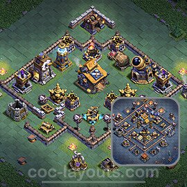 Best Builder Hall Level 10 Anti 2 Stars Base with Link - Copy Design 2023 - BH10 - #5