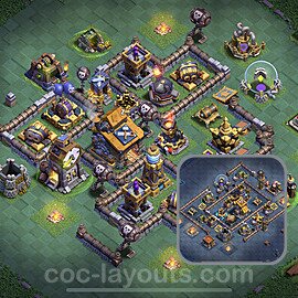 Best Builder Hall Level 10 Anti 3 Stars Base with Link - Copy Design 2023 - BH10 - #6