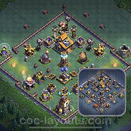 Best Builder Hall Level 10 Anti 2 Stars Base with Link - Copy Design 2023 - BH10 - #8