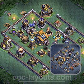 Best Builder Hall Level 10 Anti Everything Base with Link - Copy Design 2023 - BH10 - #9