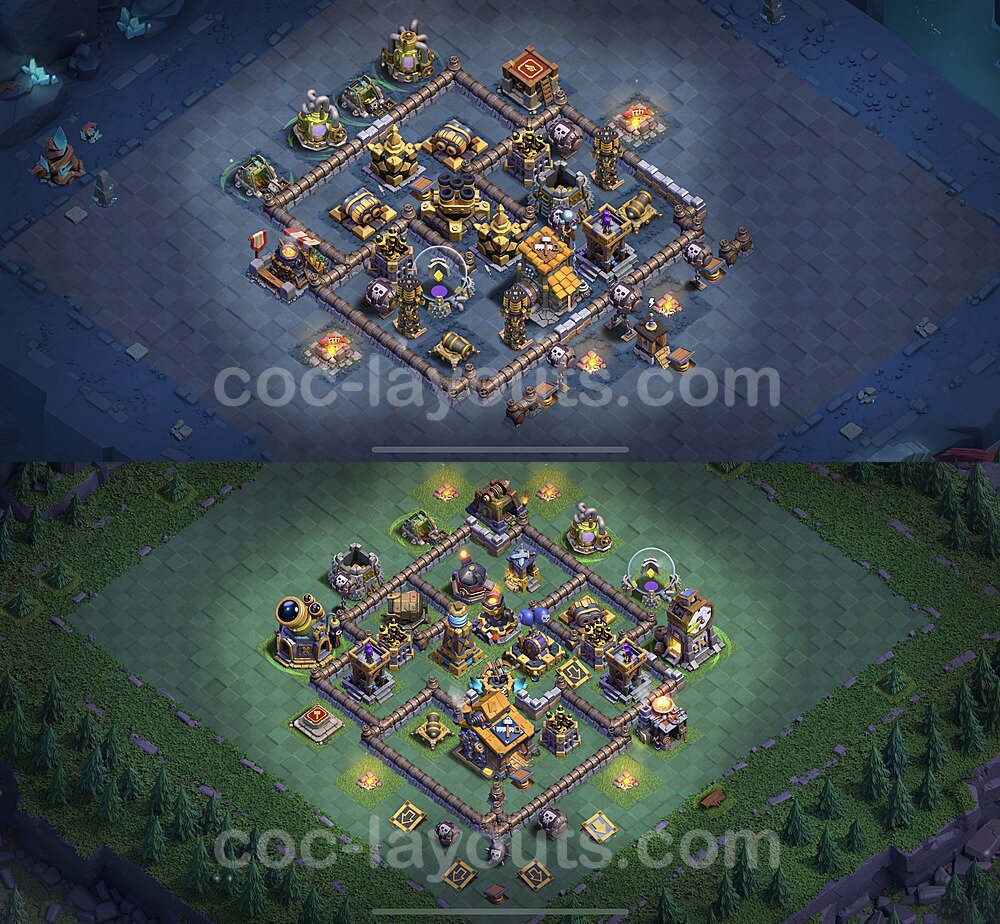 Diseño de aldea con Taller del Constructor nivel 10 Copiar - Perfecta COC Clash of Clans 2023 Base + Enlace - (#13)