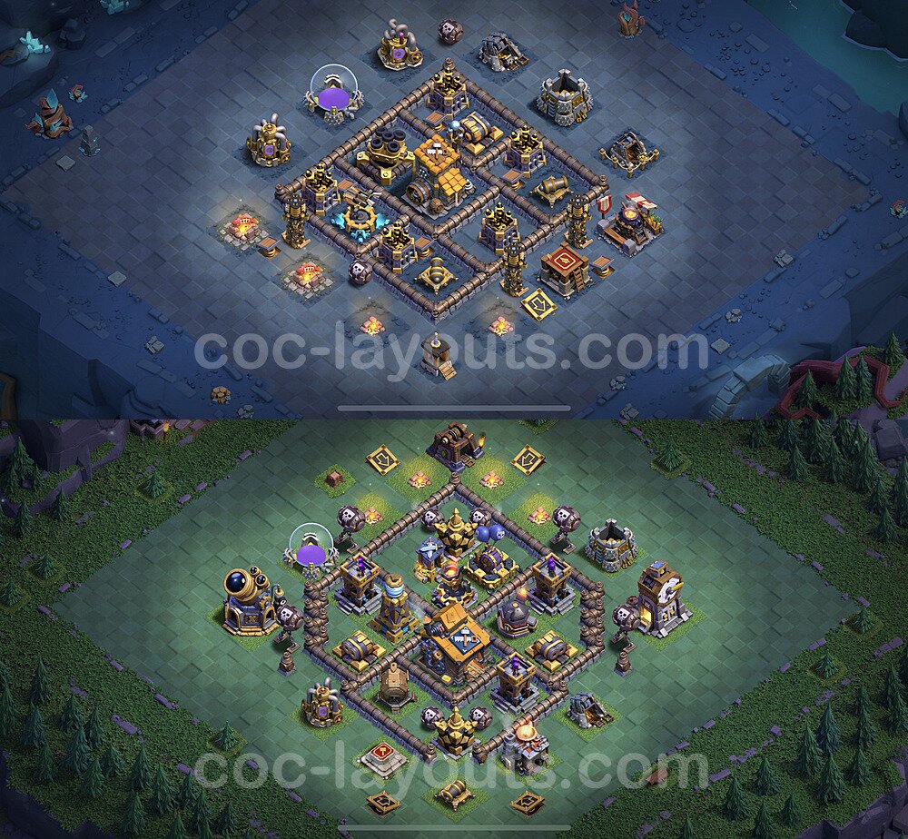 Best Builder Hall Level 10 Anti 3 Stars Base with Link - Copy Design 2023 - BH10 - #15