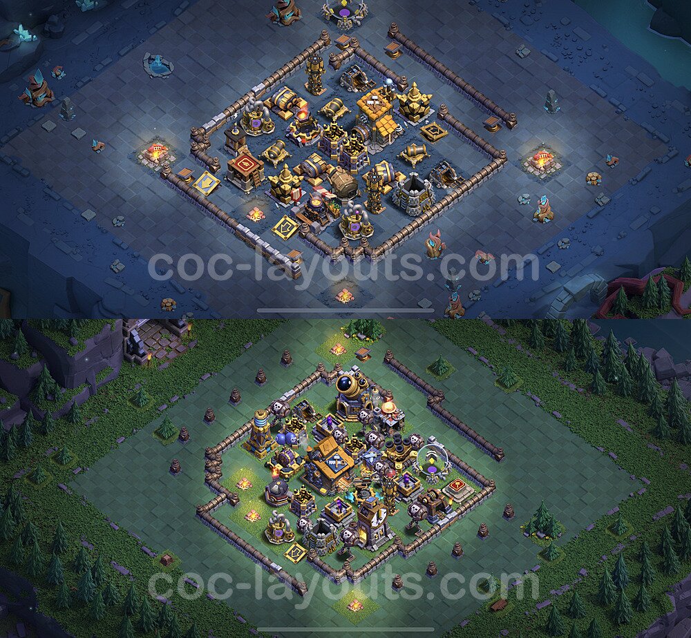 Diseño de aldea 2023 Anti Todo para Taller del Constructor nivel 10 Copiar - COC Base + Enlace - #2