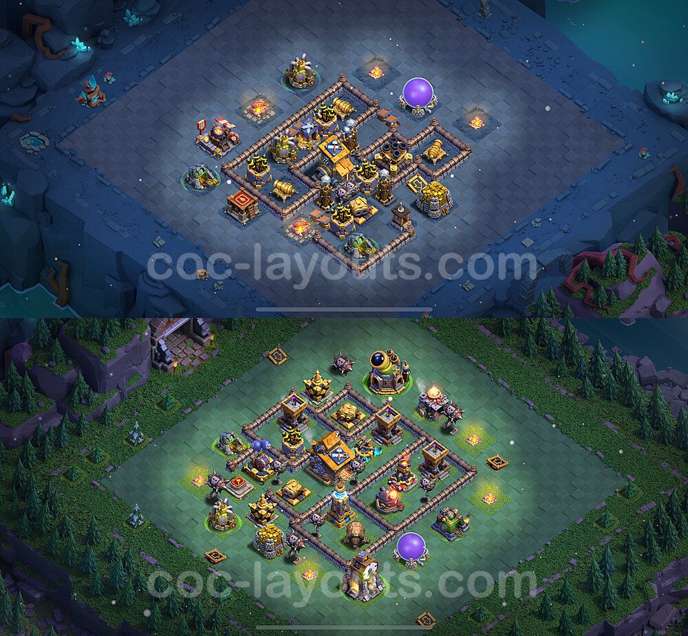 Best Builder Hall Level 10 Anti 3 Stars Base with Link - Copy Design 2024 - BH10 - #21
