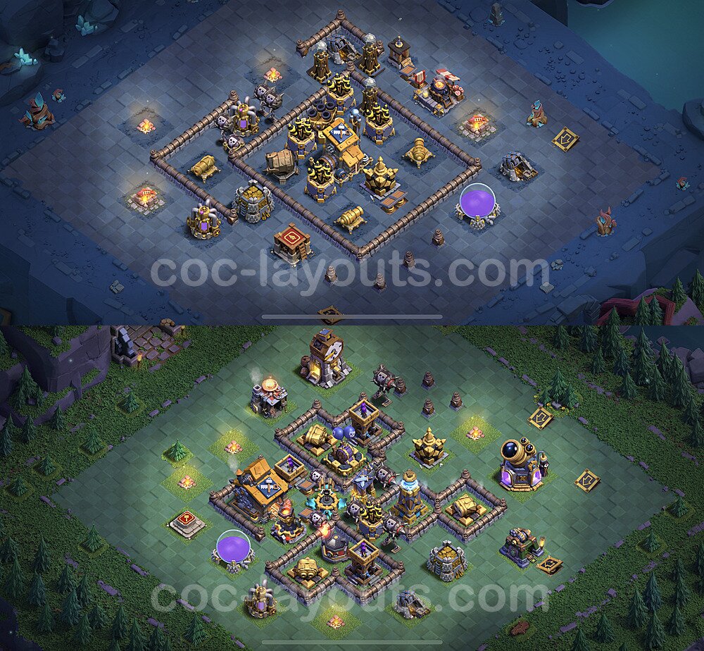 Best Builder Hall Level 10 Anti 3 Stars Base with Link - Copy Design 2024 - BH10 - #22