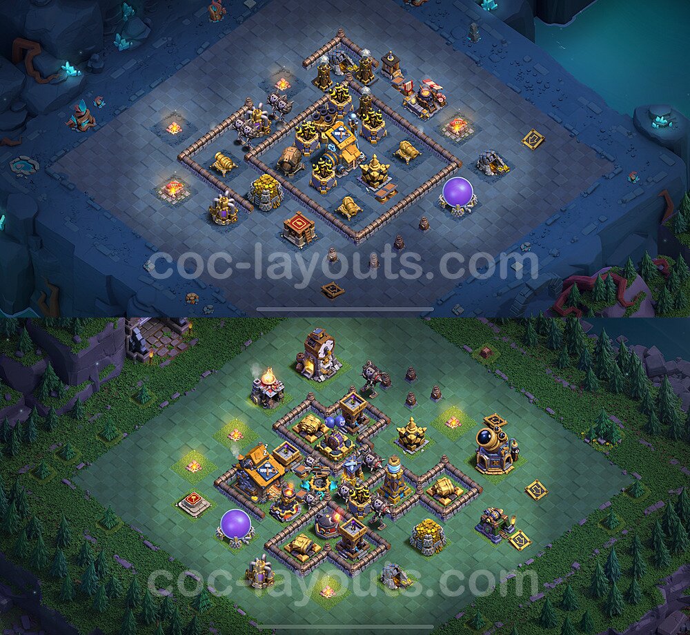 Best Builder Hall Level 10 Anti 3 Stars Base with Link - Copy Design 2025 - BH10 - #22