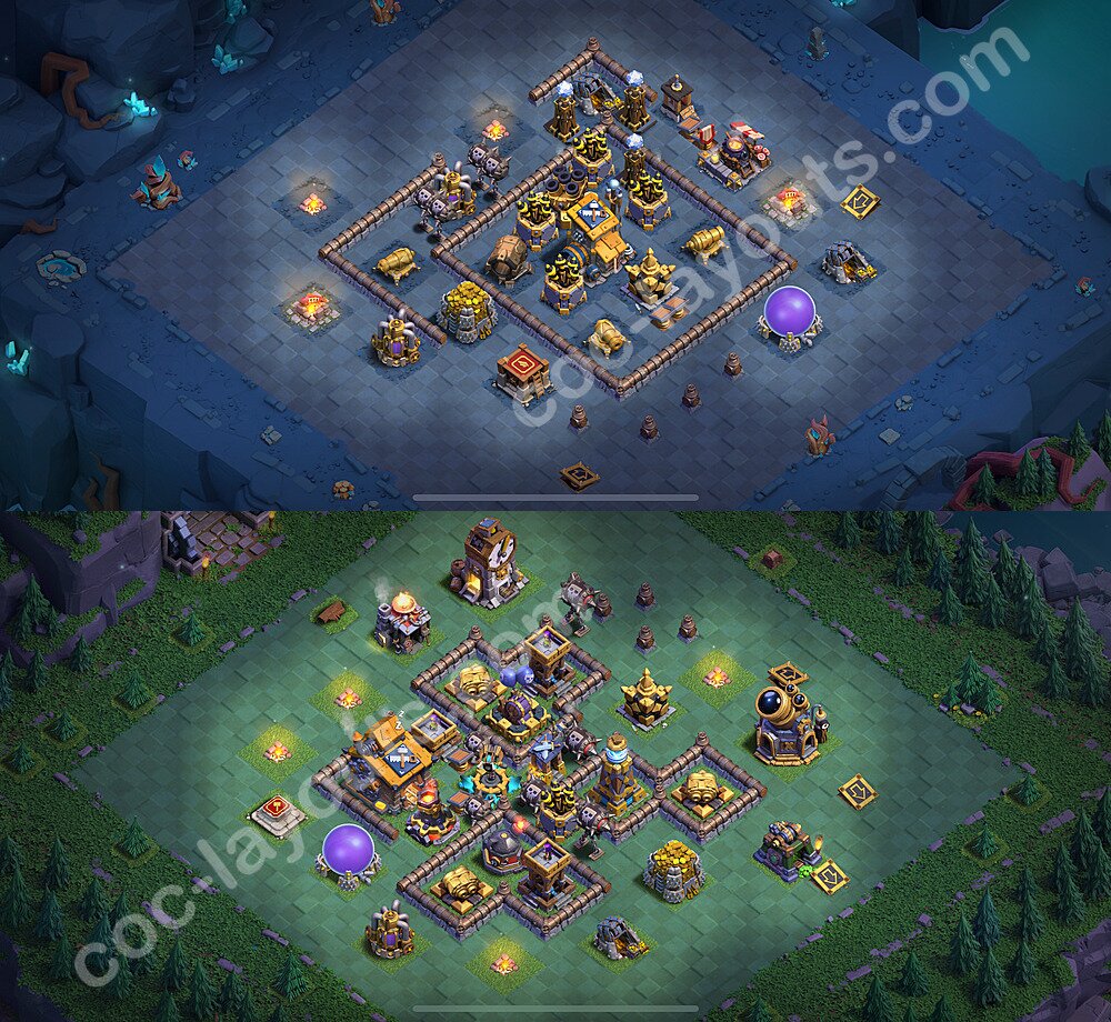 Diseño de aldea 2026 Anti 3 Estrellas para Taller del Constructor nivel 10 Copiar - COC Base + Enlace - #22
