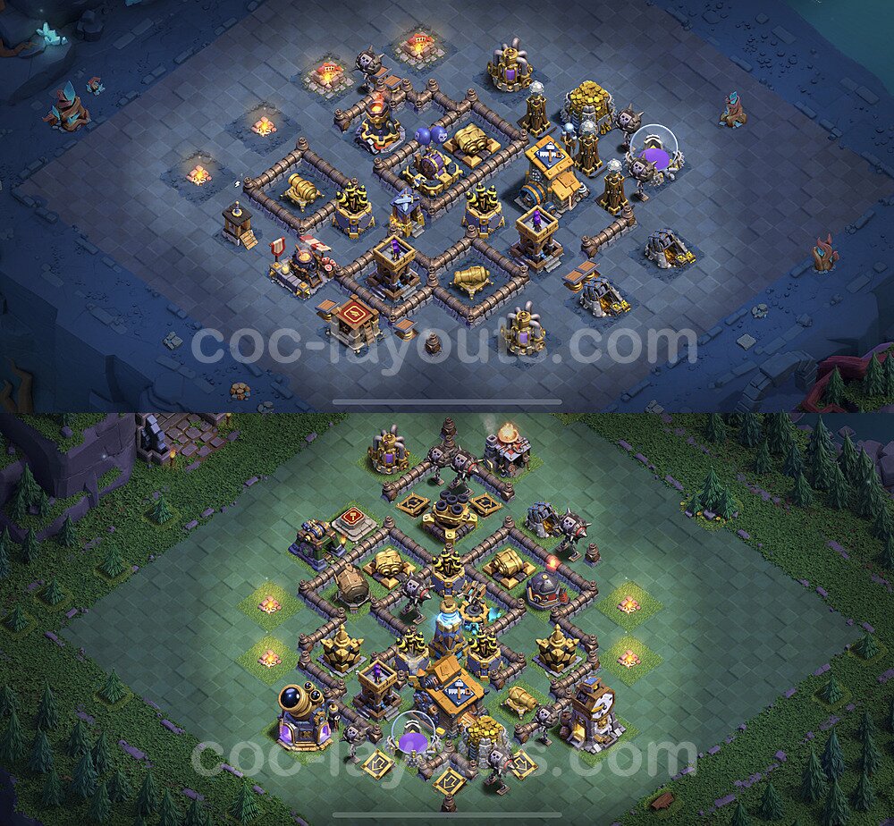 Best Builder Hall Level 10 Anti 2 Stars Base with Link - Copy Design 2024 - BH10 - #23