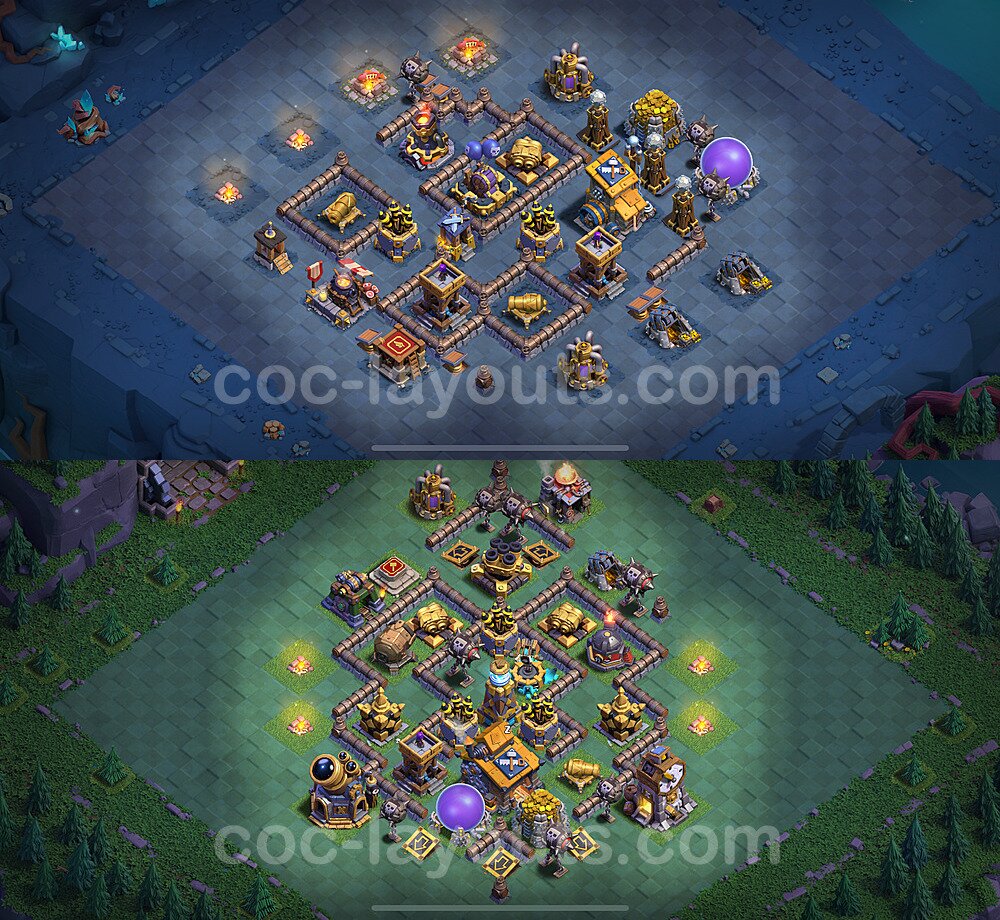 Best Builder Hall Level 10 Anti 2 Stars Base with Link - Copy Design 2025 - BH10 - #23