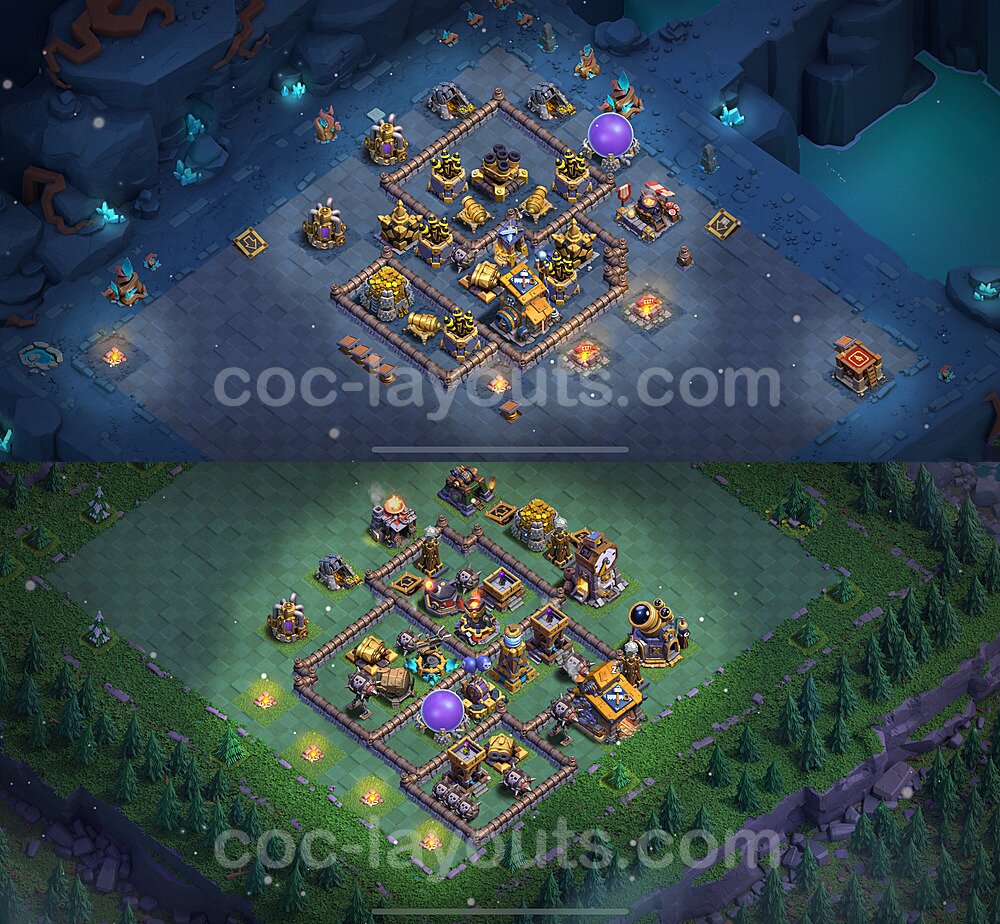 Best Builder Hall Level 10 Anti 3 Stars Base with Link - Copy Design 2024 - BH10 - #25