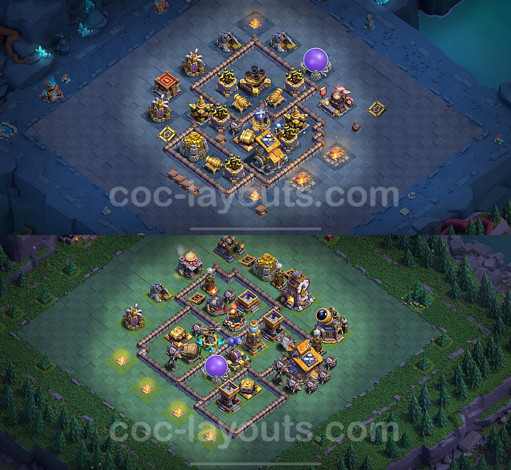 Best Builder Hall Level 10 Anti 3 Stars Base with Link - Copy Design 2025 - BH10 - #25