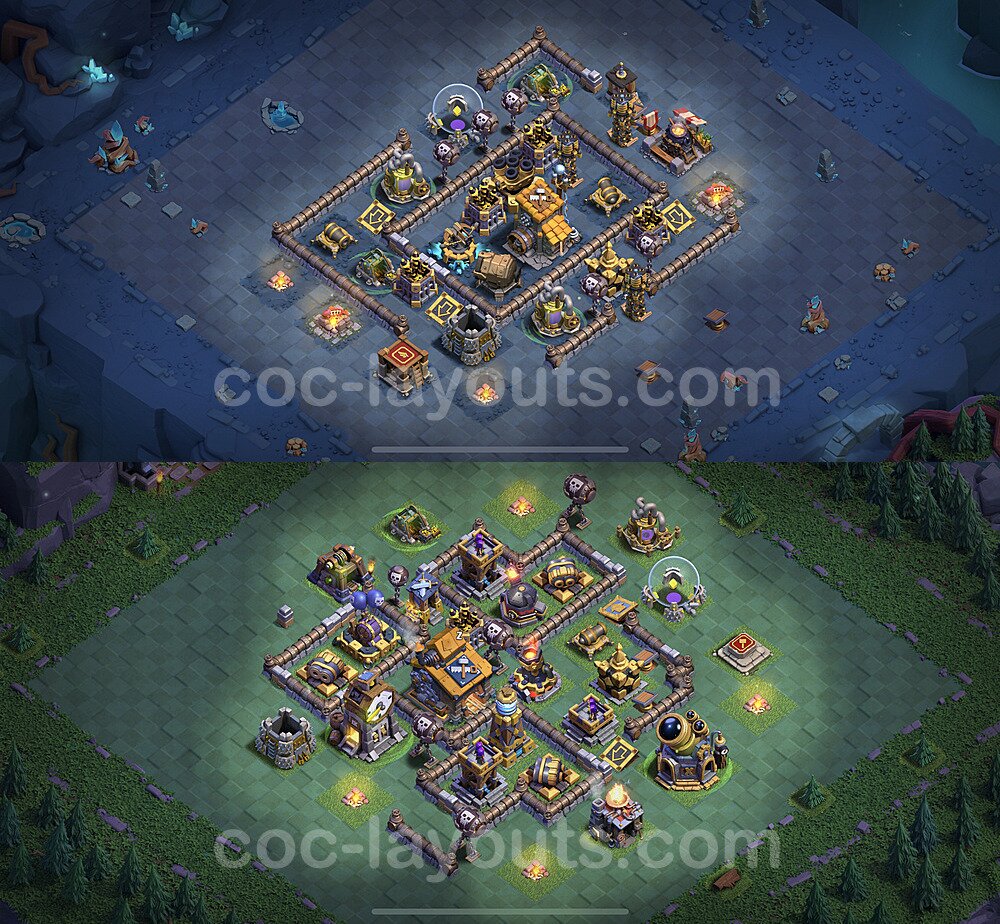 Diseño de aldea 2023 Anti 3 Estrellas para Taller del Constructor nivel 10 Copiar - COC Base + Enlace - #6