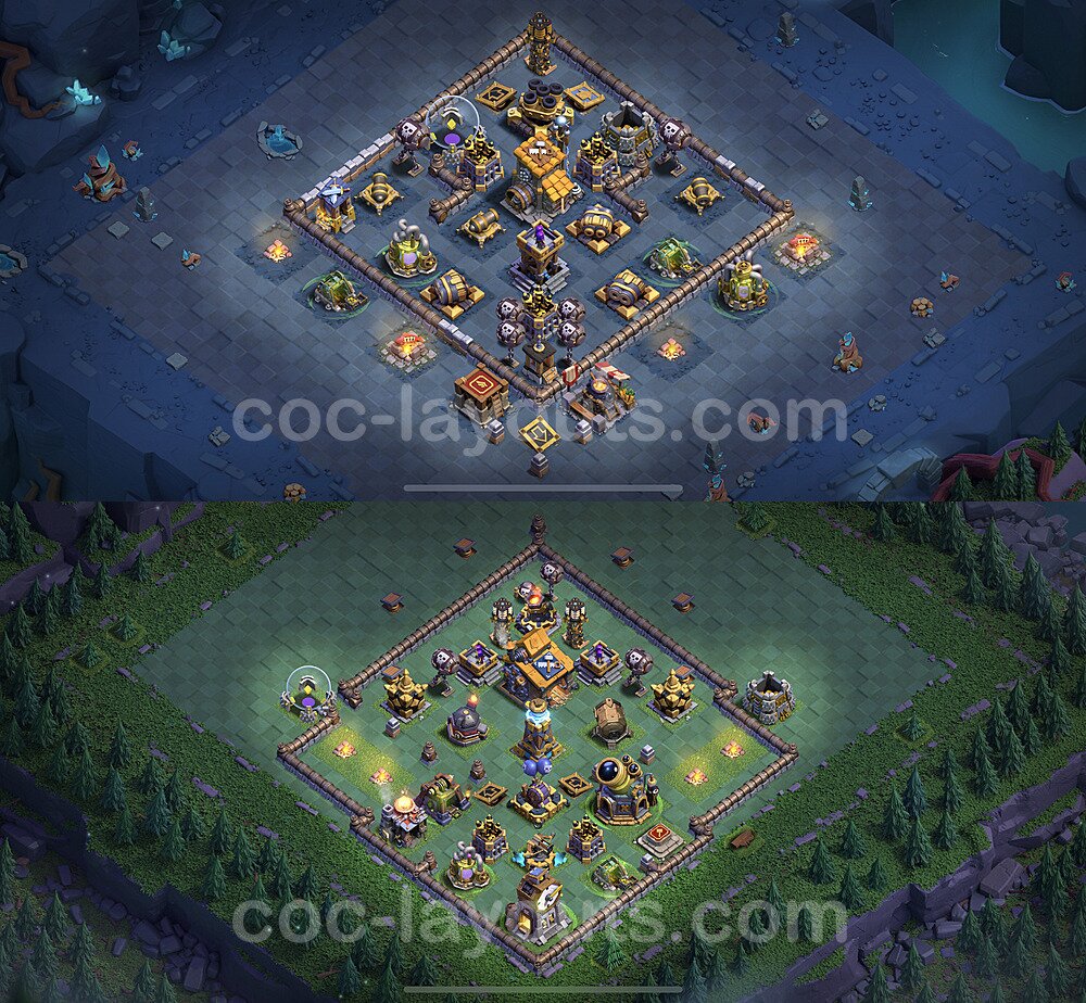 Diseño de aldea 2023 Anti 2 Estrellas para Taller del Constructor nivel 10 Copiar - COC Base + Enlace - #8