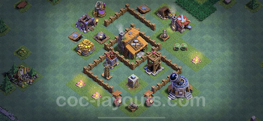 Diseño de aldea con Taller del Constructor nivel 3 - Perfecta COC Clash of Clans Base - (#3)