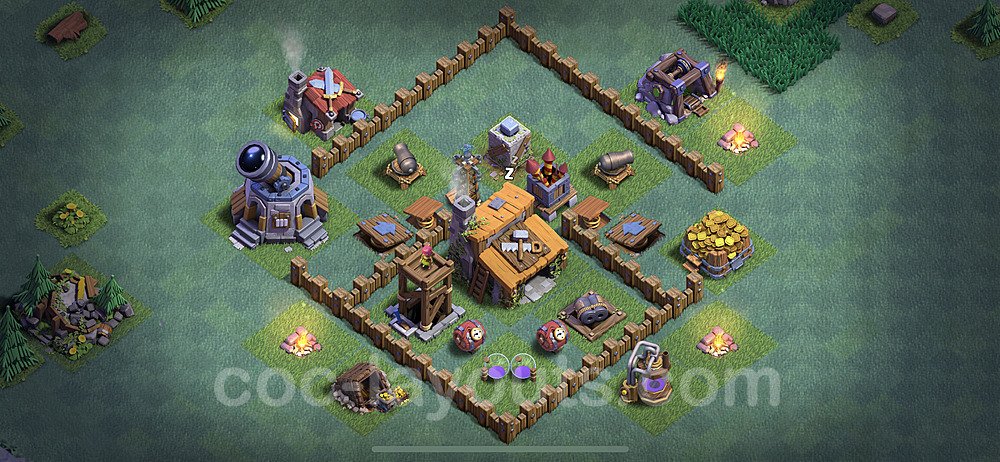 Diseño de aldea Anti 3 Estrellas para Taller del Constructor nivel 3 - COC Base - #7