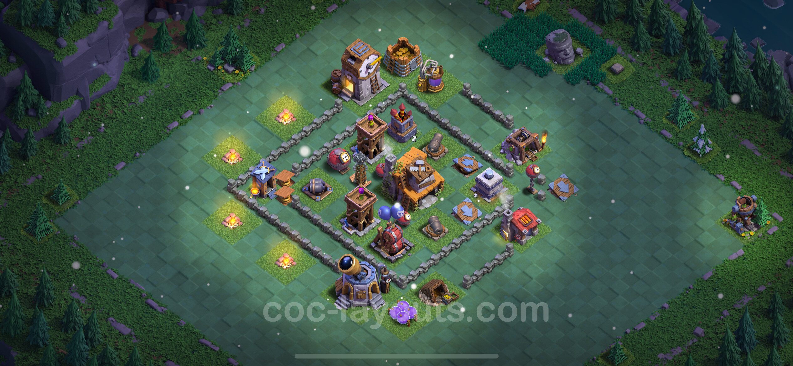 Best Builder Hall Level 4 Anti 2 Stars Base With Link Clash Of Clans 2023 Bh4 Copy 47 9900