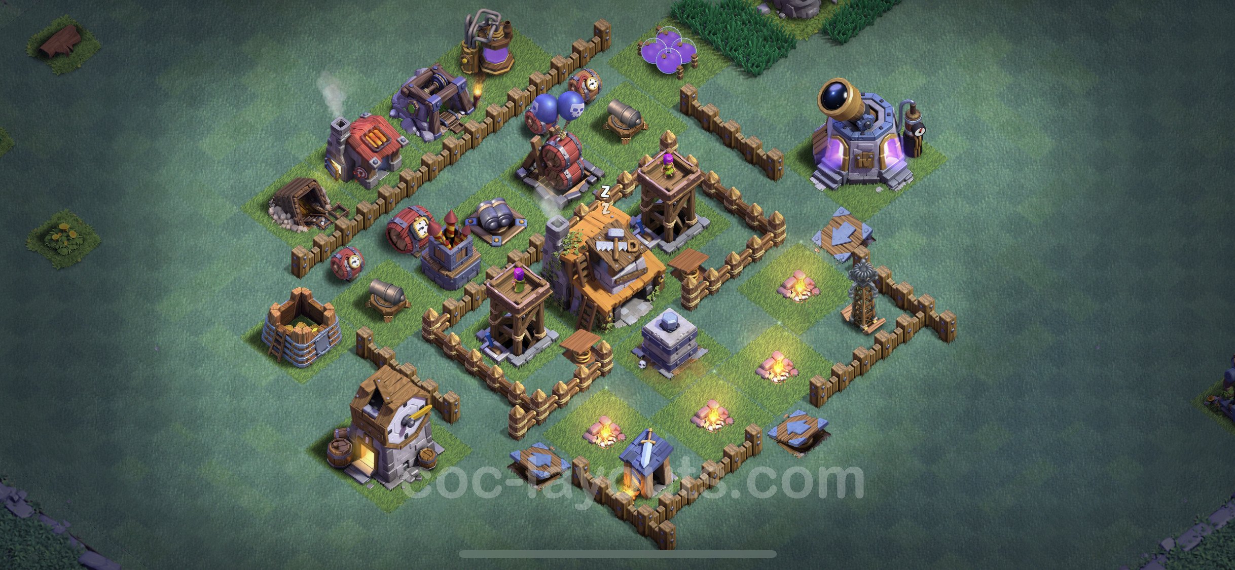 Best Builder Hall Level 4 Anti 3 Stars Base Plan with Link - Clash of Clans...