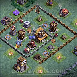 Best Builder Hall Level 4 Anti Everything Base with Link - Copy Design - BH4 - #13
