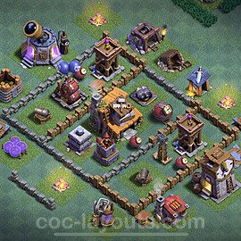 Best Builder Hall Level 4 Anti 3 Stars Base with Link - Copy Design - BH4 - #14