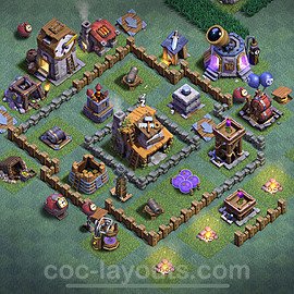 Best Builder Hall Level 4 Anti 2 Stars Base with Link - Copy Design - BH4 - #15