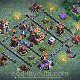 Best Builder Hall Level 4 Anti 2 Stars Base with Link - Copy Design - BH4 - #21