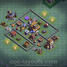 Best Builder Hall Level 4 Anti 3 Stars Base with Link - Copy Design 2021 - BH4 - #23