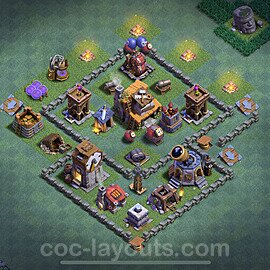 Best Builder Hall Level 4 Anti 2 Stars Base with Link - Copy Design 2021 - BH4 - #25