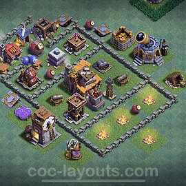 Best Builder Hall Level 4 Anti 2 Stars Base with Link - Copy Design - BH4 - #26