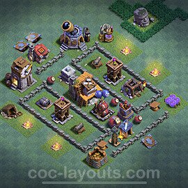 Best Builder Hall Level 4 Anti Everything Base with Link - Copy Design - BH4 - #28