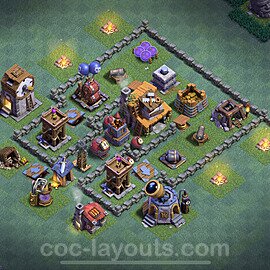 Best Builder Hall Level 4 Anti 3 Stars Base with Link - Copy Design - BH4 - #30