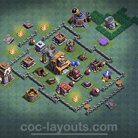 Best Builder Hall Level 4 Anti 3 Stars Base with Link - Copy Design 2021 - BH4 - #32