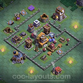 Best Builder Hall Level 4 Anti 3 Stars Base with Link - Copy Design - BH4 - #35