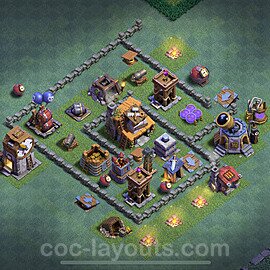 Meisterhütte LvL 4 Base + Link / Layout - Nachtdorf COC Clash of Clans - MH4 / BH4 - (#36)