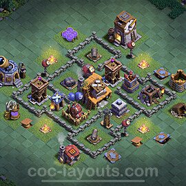 Best Builder Hall Level 4 Anti 2 Stars Base with Link - Copy Design 2022 - BH4 - #43