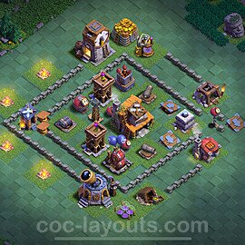Diseño de aldea 2025 Anti 2 Estrellas para Taller del Constructor nivel 4 Copiar - COC Base + Enlace - #47