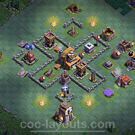 Best Builder Hall Level 4 Anti 3 Stars Base with Link - Copy Design 2023 - BH4 - #48