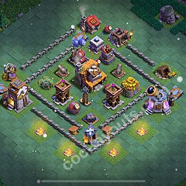 Diseño de aldea con Taller del Constructor nivel 4 Copiar - Perfecta COC Clash of Clans 2025 Base + Enlace - (#6)