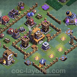 Best Builder Hall Level 4 Anti 3 Stars Base with Link - Copy Design - BH4 - #7