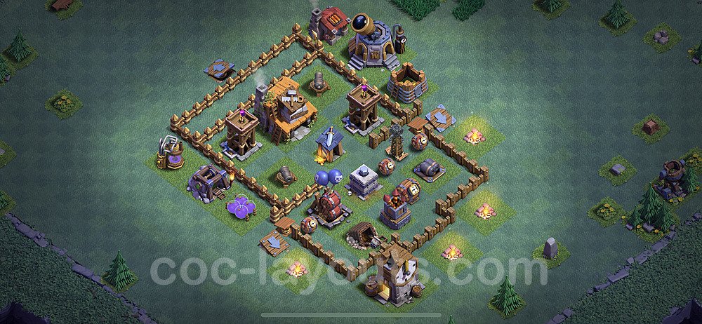 Diseño de aldea con Taller del Constructor nivel 4 Copiar - Perfecta COC Clash of Clans Base + Enlace - (#1)