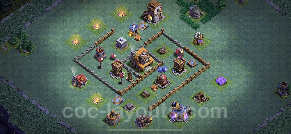 Diseño de aldea con Taller del Constructor nivel 4 Copiar - Perfecta COC Clash of Clans Base + Enlace - (#16)