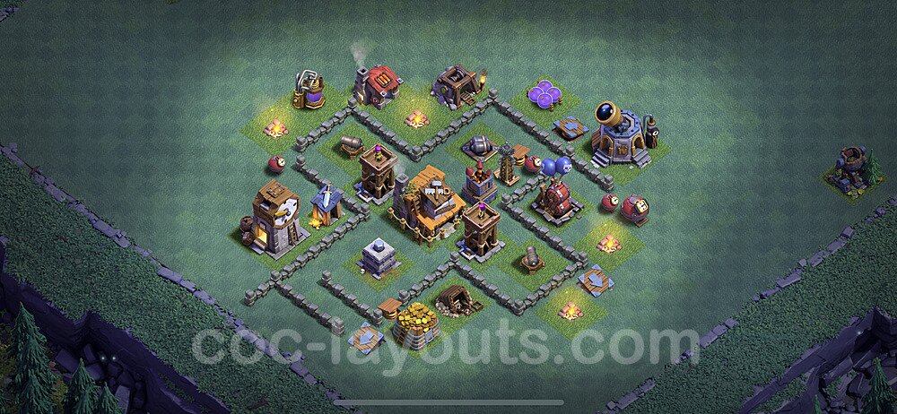 Best Builder Hall Level 4 Max Levels Base with Link - Copy Design - BH4 - #18