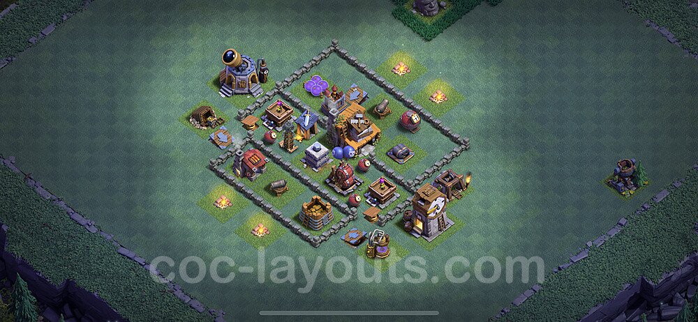 Best Builder Hall Level 4 Anti 3 Stars Base with Link - Copy Design - BH4 - #23