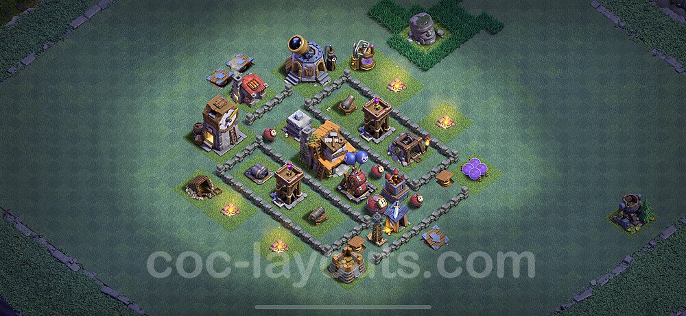 Best Builder Hall Level 4 Anti Everything Base with Link - Copy Design 2021 - BH4 - #28
