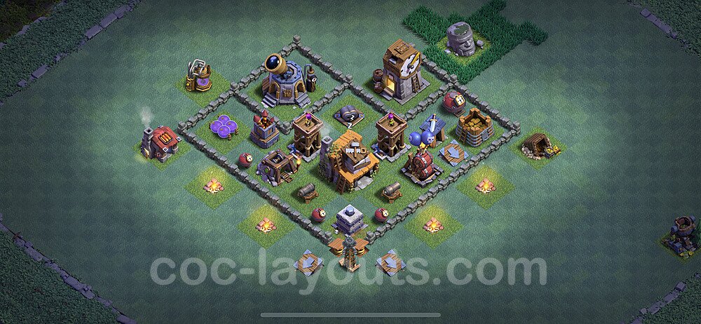 Best Builder Hall Level 4 Anti Everything Base with Link - Copy Design 2021 - BH4 - #29