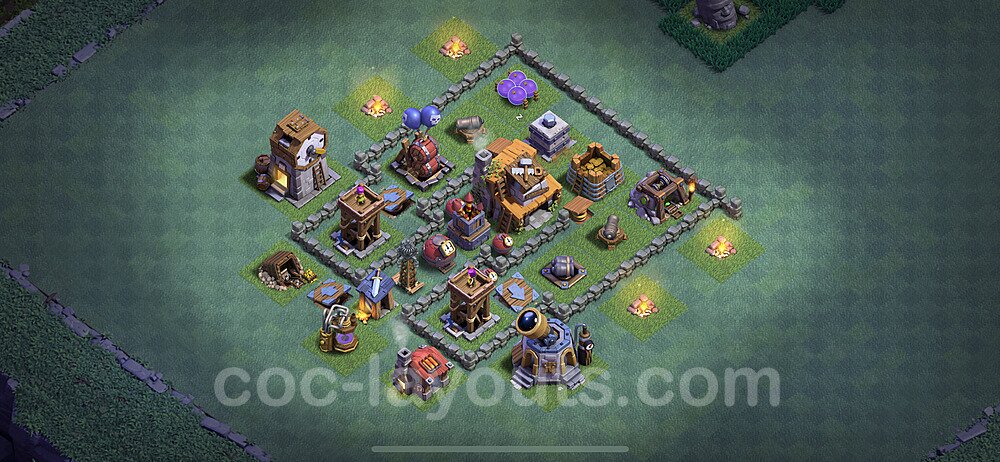 Best Builder Hall Level 4 Anti 3 Stars Base with Link - Copy Design - BH4 - #30