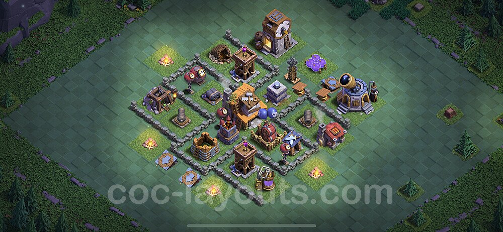 Best Builder Hall Level 4 Anti 2 Stars Base with Link - Copy Design 2023 - BH4 - #40